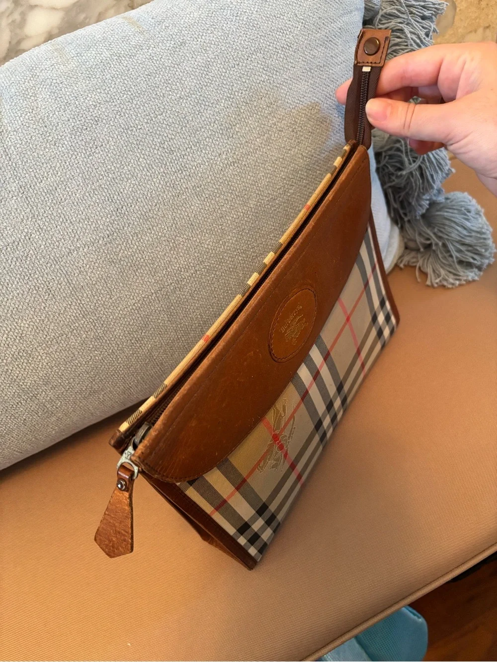 Vintage Burberry Cosmetic / Makeup Pouch